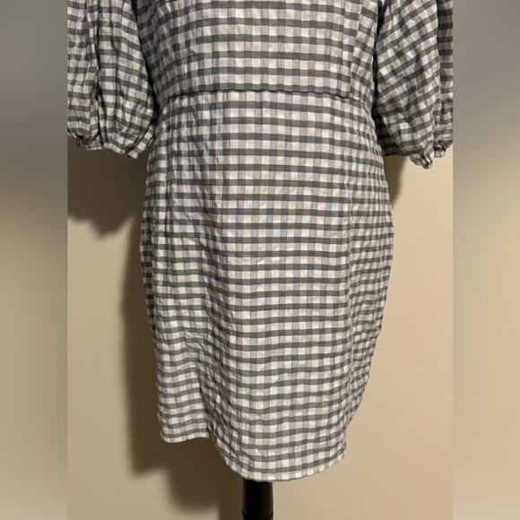 EUC Lulus Checks Appeal Black Gingham Seersucker Puff Sleeve Mini Dress size XL - Picture 4 of 6
